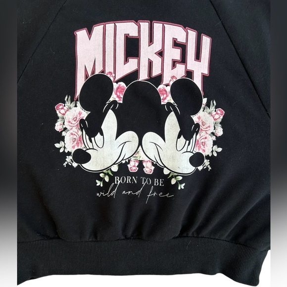 Disney RARE Mickey Mouse Sweatshirt SMALL - Born to be Wild and Free. Boxy Fit - Picture 4 of 16